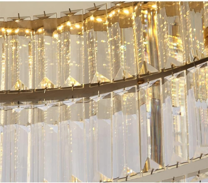 Round Crystal Ceiling Light | Luxurious Gold Finish